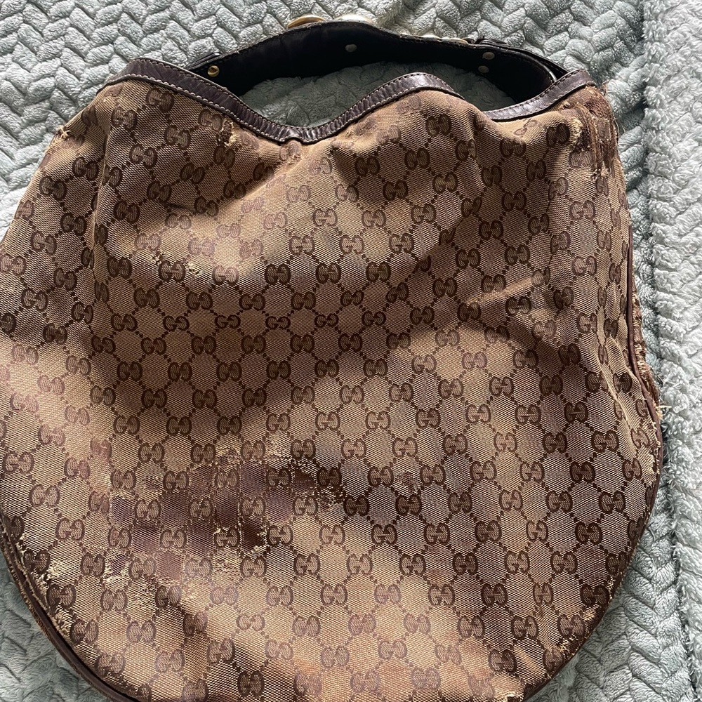 Gucci Tan and Brown Hobo Bag